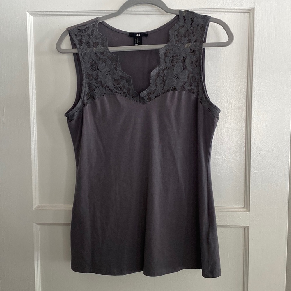 H & M Women’s Top with Lace Size M.